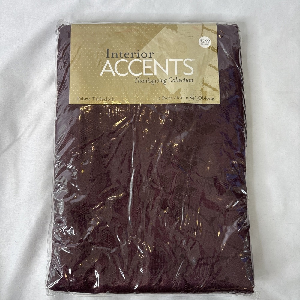 Interior Accents Thanksgiving Collection 60x84" Oblong Fabric Tablecloth Maroon